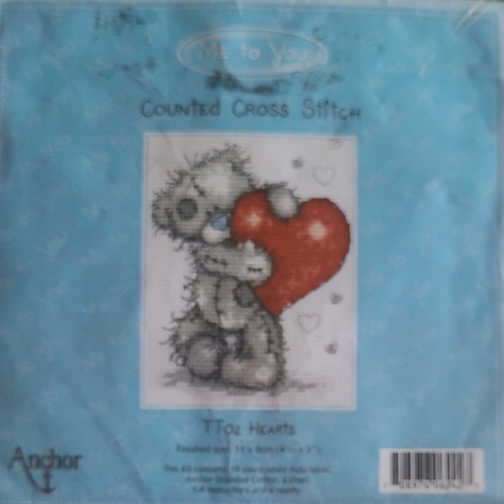 Me to You Tatty Teddy Cross Stitch Kit with Red Heart